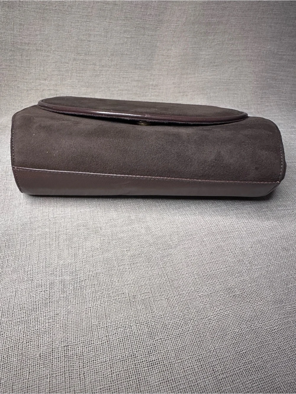 Frenchy of California Brown Suede Leather Retro Clutch